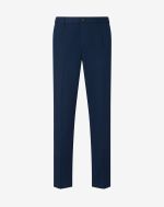 Pantaloni blu in cannetè di lino/cotone