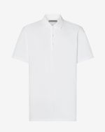 White button-up cotton polo shirt