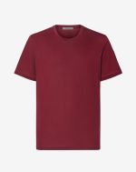 Bordeaux T-shirt met ronde hals van katoen