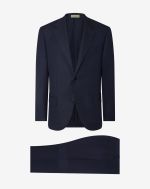 Navy blue wool and linen twill suit