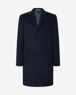 Cappotto blu cina in beaver di puro cashmere