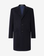 Cappotto blu navy in beaver di lana superfine