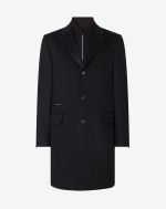 Manteau noir en castorine de laine