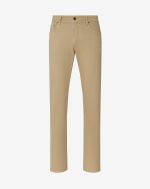 Beige stretch gabardine 5-pocket trousers