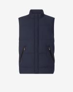 Navy blue technical poplin waistcoat