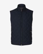 Gilet blu navy in popeline trapuntato