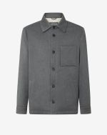 Melange grey flannel overshirt