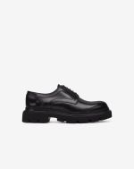 Black aged calfskin derby shoes