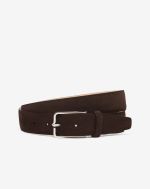 Ceinture marron foncé en cuir velours