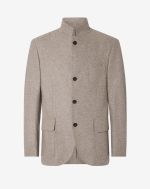 Beige wool jersey jacket