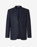 Giacca blu navy in twill di puro cashmere