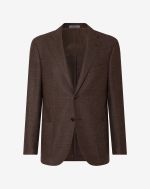 Brown overcheck wool and cashmere jacket