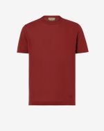 Red t-shirt in cotton crêpe