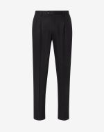 Black 1pleated wool and cashmere trousers