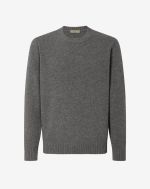 Grey wool and alpaca crew-neck sweater