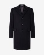 Manteau noir en castorine de laine extra-fine