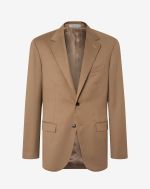 Veste tabac en gabardine de laine et mohair