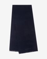 Navy blue pure jacquard wool scarf