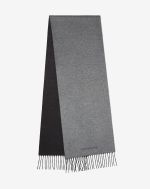 Pearl grey/anthracite silk and cashmere scarf