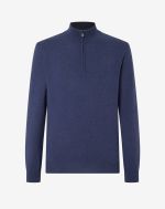 Light melange blue wool and cashmere jumper