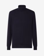 Navy blue pure cashmere turtleneck