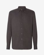 Chemise marron en flanelle de coton