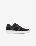 Black two-texture nappa and suede trainers