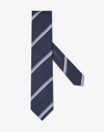 Blue regimental jacquard silk tie