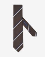 Brown regimental jacquard silk tie