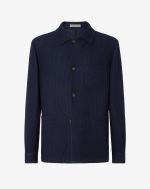 Veste bleu marine en laine effet maille