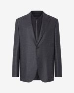 Melange grey wool twill jacket