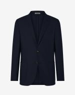 Navy blue cashmere blend twill jacket