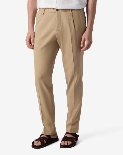 Rope brown linen/cotton cannetè trousers