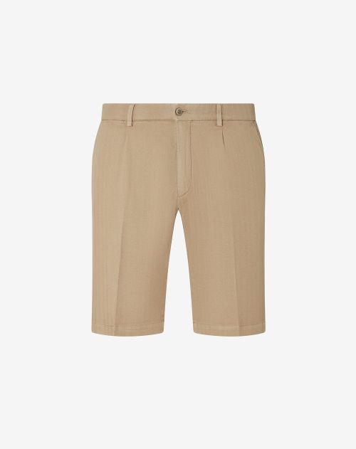 Rope brown linen/cotton cannetè Bermuda shorts
