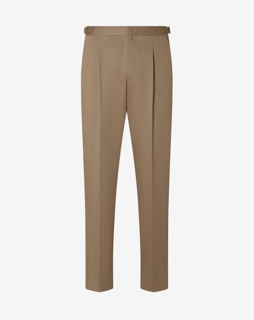 Beige stretch cotton trousers
