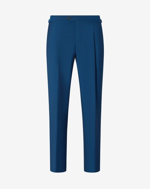 China blue wool and mohair trousers