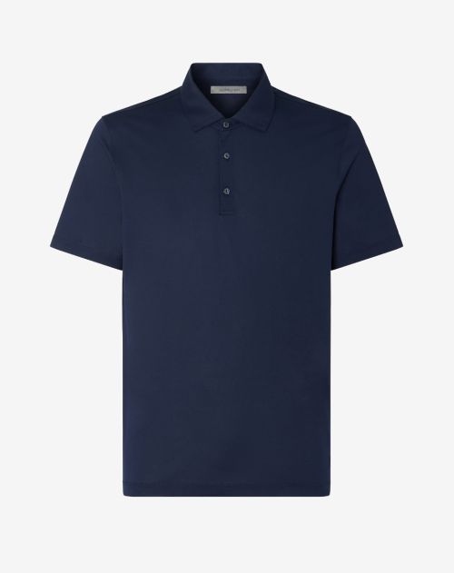 Navy blue cotton polo shirt