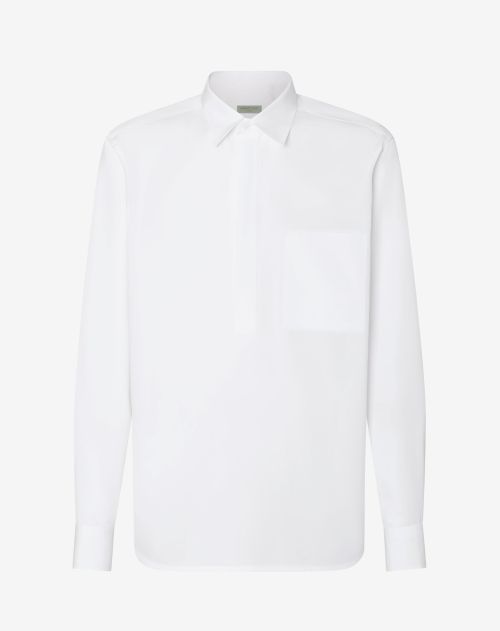 Camicia bianco in popeline di cotone organico