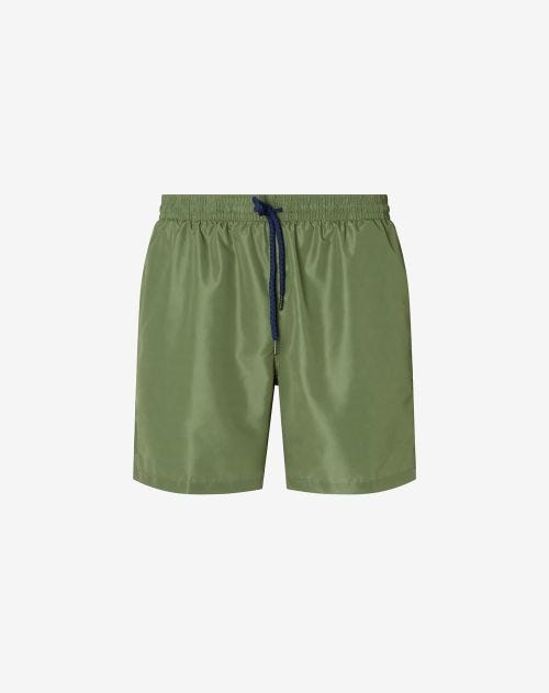 Green technical poplin swim shorts