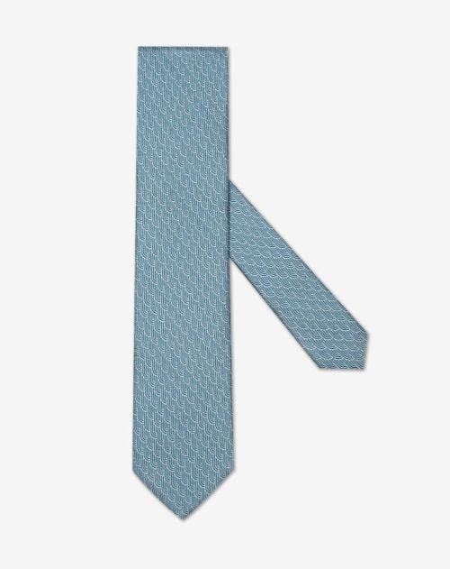 China blue printed silk twill tie