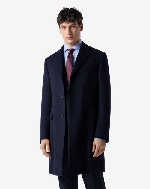 China blue pure cashmere beaver coat