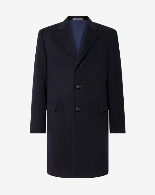 Navy blue super fine wool beaver coat