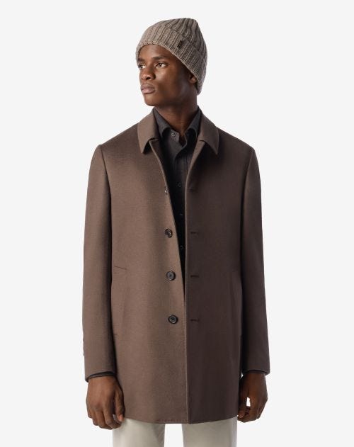 Brown pure wool beaver coat