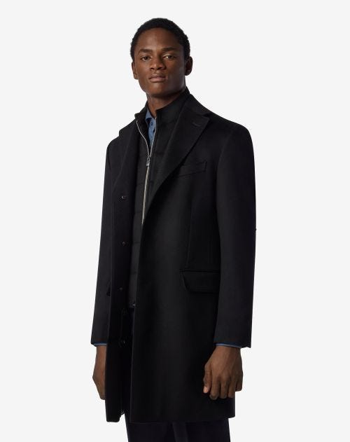 Black wool beaver coat