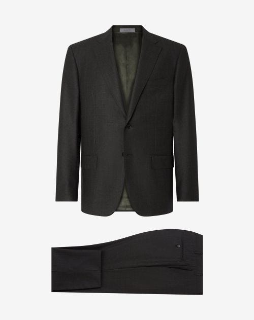 Forest green wool and cashmere canvas suit