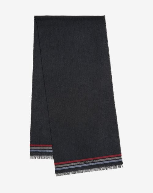 Black pure wool scarf