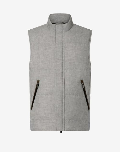 Light grey technical poplin waistcoat