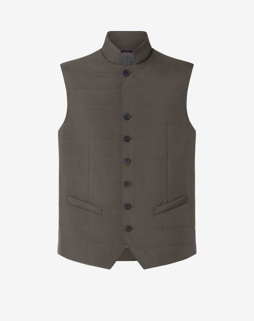 Forest green quilted poplin waistcoat