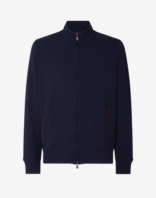 Sweat-shirt bleu marine en coton