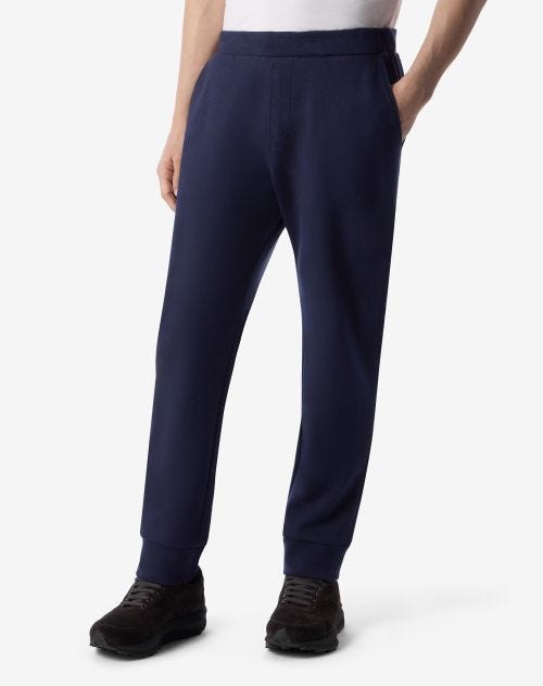 Pantaloni jogger blu navy in cotone